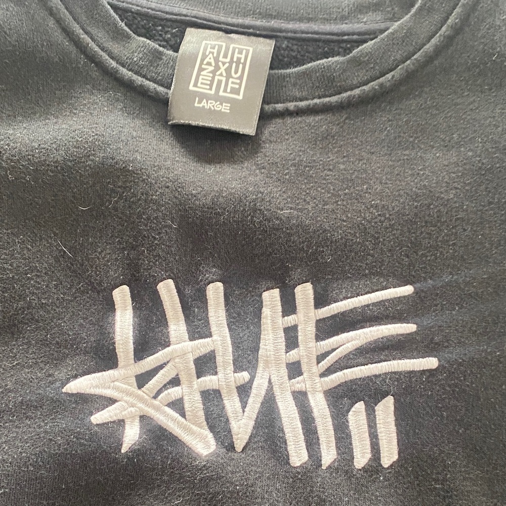 HUF Black Sweatshirt with White Logo